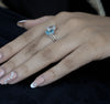 Green Emerald Cut Diamond Toi Et Moi Engagement Ring - Cheriva Jewels