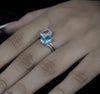 Green Emerald Cut Diamond Toi Et Moi Engagement Ring - Cheriva Jewels