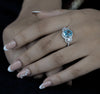 Oval Cut Gemstone Halo Engagement Ring - Cheriva Jewels