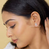 Baguette And Round Lab Diamond Stud Earrings - Cheriva Jewels