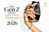 Cheriva Jewels banner featuring a hand wearing diamond rings and bracelet beside a luxury black can, with text “Why Gen Z Chooses Lab Grown Diamonds in 2026