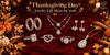 Thanksgiving Day jewelry gift ideas for 2026 by Cheriva Jewels: diamond hoops, necklaces, earrings and rings on maroon velvet with autumn decor