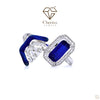 Blue Baguette Cut Bypass Engagement Ring - Cheriva Jewels
