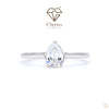 Pear Cut Lab Diamond Solitaire Engagement Ring