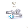 Blue Pear Cut Gemstone Engagement Ring