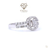 Baguette Cut Lab Diamond Halo Engagement Ring - Cheriva Jewels