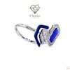 Blue Baguette Cut Bypass Engagement Ring - Cheriva Jewels