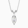 Silver pendant necklace on a white background