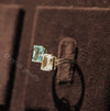 Green Emerald Cut Diamond Toi Et Moi Engagement Ring - Cheriva Jewels