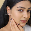 Round Cut Black Diamond Halo Stud Earring - Cheriva Jewels