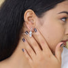 5.5 TCW Round and Oval Dangle Drop Earrings - Cheriva Jewels