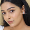 Baguette Cut Lab Diamond Halo Stud Earring - Cheriva Jewels
