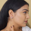 Round Cut Lab Diamond Hoop Earrings For Women - Cheriva Jewels