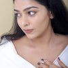 Round Cut Diamond Evil Eye Pendant in White Gold - Cheriva Jewels
