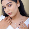 Double Layer Diamond Pendant With Stud Earrings - Cheriva Jewels
