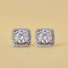Round Cut Lab Daimond Stud Earrings Halo Setting - Cheriva Jewels