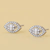 18K White Gold Round Cut Diamonds Halo Stud Earring - Cheriva Jewels