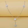 Baguette Cut Lab Diamond Silver Necklace