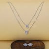 Double Layer Diamond Pendant With Stud Earrings - Cheriva Jewels