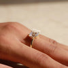 solitaire engagement ring featuring lab grown diamond.
