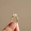 emerald cut diamond ring using lab grown diamond.