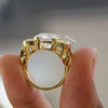 cushion cut diamond in vintage ring.