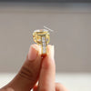 solid gold with lab created diamond.