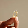 stackable band and pear cut diamond band.