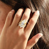 emerald cut diamond engagement ring in baguette style.