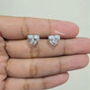 Heart Shape Single Stone Diamond Stud Earring