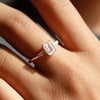 Emerald Cut Nature Inspried Lab Grown Diamond Engagement Ring for Her