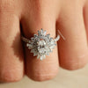 0.66 CT Oval Cut Lab Grown Diamond Halo Engagement Ring