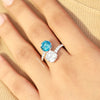 Toi et Moi Engagement Ring - Cushion and Round Man Made Diamond