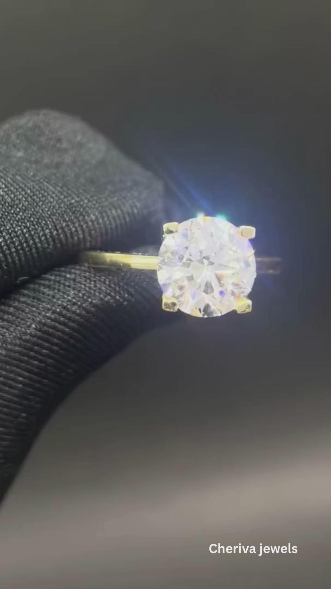 Round cut diamond engagement ring as gift for her